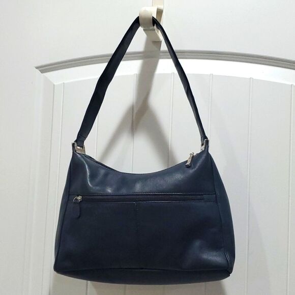 Kim Rogers Navy Leather Shoulder Bag Like New Condition - Picture 1 of 9